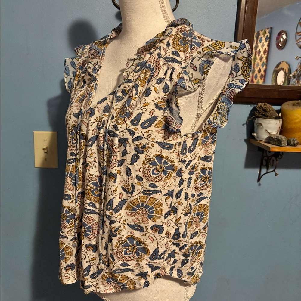 Lucky Brand, Floral, Ruffle Top - Picture 4 of 8